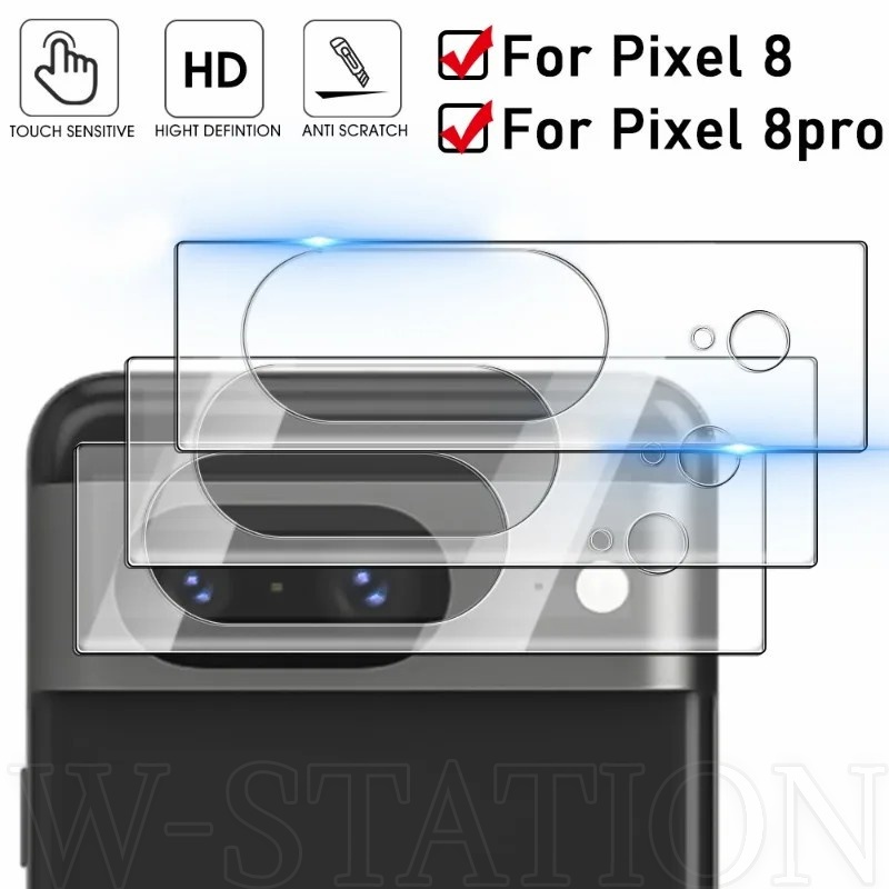 3 件兼容 Googel Pixel 8 8Pro 3D 曲面鋼化玻璃/防刮防震相機鏡頭膜/9H 透明防指紋相機鏡頭保護