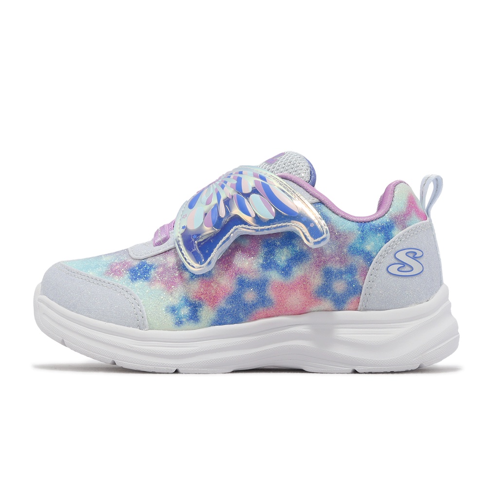 Skechers 童鞋 S Lights-Glimmer Kicks 藍 紫 彩色 翅膀 發光鞋 303260NLBLV