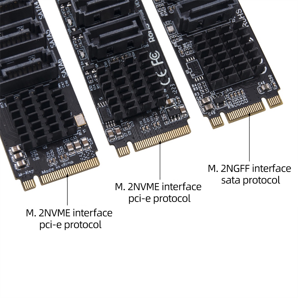 M.2 轉 SATA 3.0 轉接卡 M2 M-KEY PCI-E 擴展卡 5/6 端口 SATA3.0 6Gbps 轉