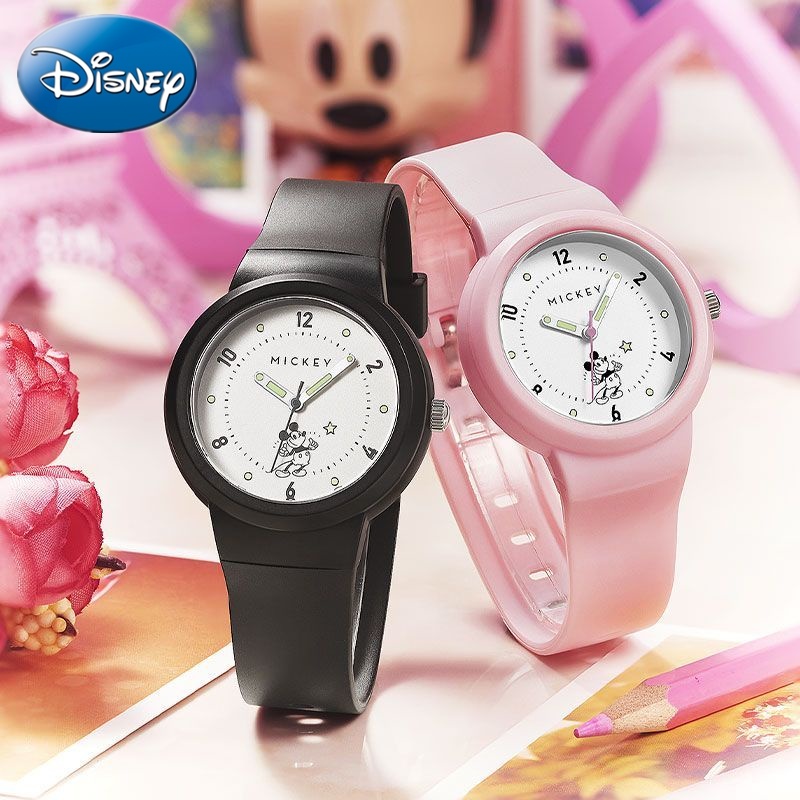 迪士尼手錶米奇簡約可愛趣味錶盤防水石英手錶小學生