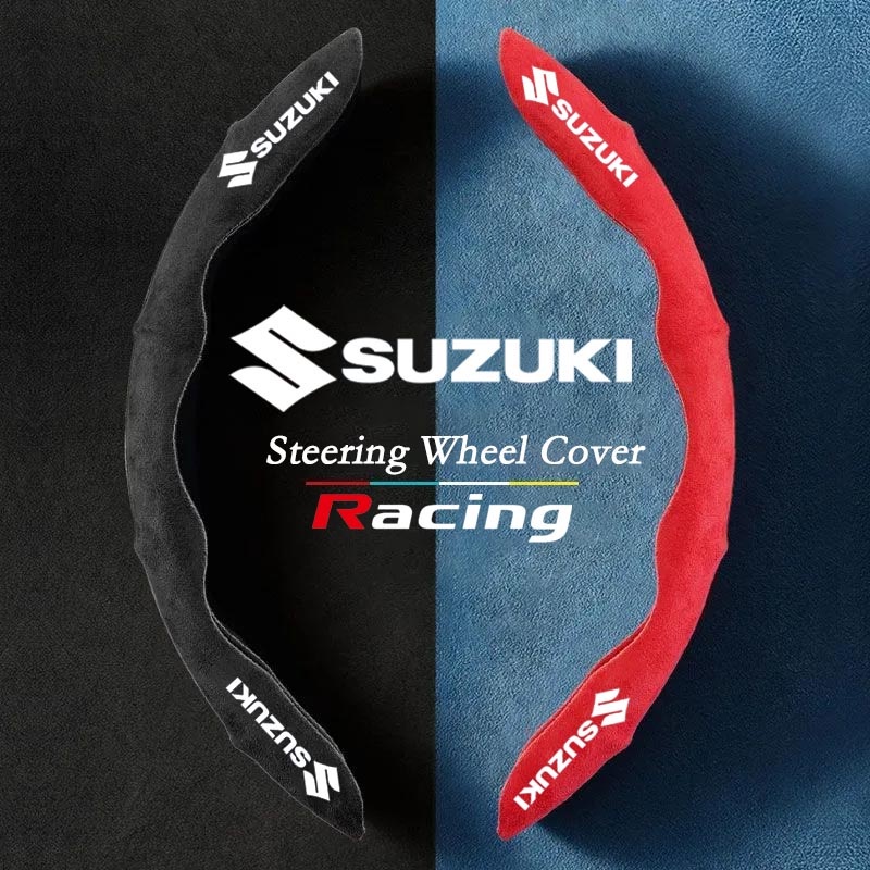 SUZUKI 鈴木汽車方向盤套絨面革防滑吸汗適用於 Swift Sport Xl7 Vitara Jimny S-cro