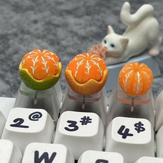 水果半皮橙色透明鍵帽創意個性3d DIY定製機械鍵盤R4電調鍵帽