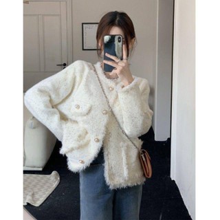 🌟Lovely愛出貨🌟 小香風法式上衣秋季2024年新款短款針織開衫外套女裝小個子毛衣秋