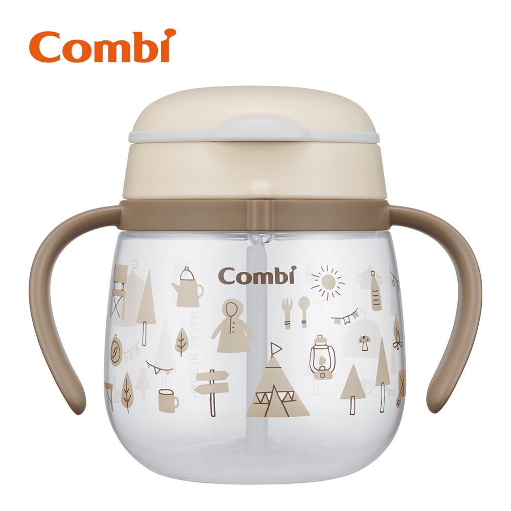 【Combi】Laku樂可杯第3階段吸管杯240ml-露營時光