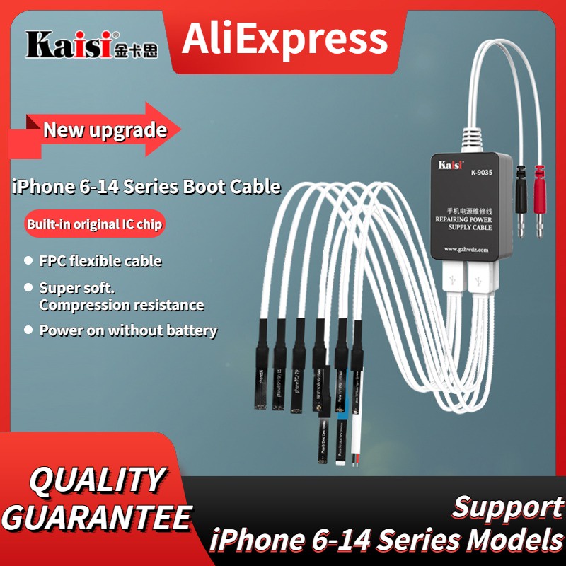 Kaisi K-9035 IP6-14 ProMax 電源測試線移動開機線適用於 iPhone 維修開關電源測試線