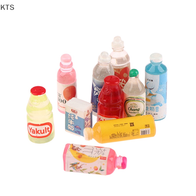 Kts 5PCS創新娃娃屋配件超市仿真樹脂酒瓶微型飲料瓶DIY模型玩具KT