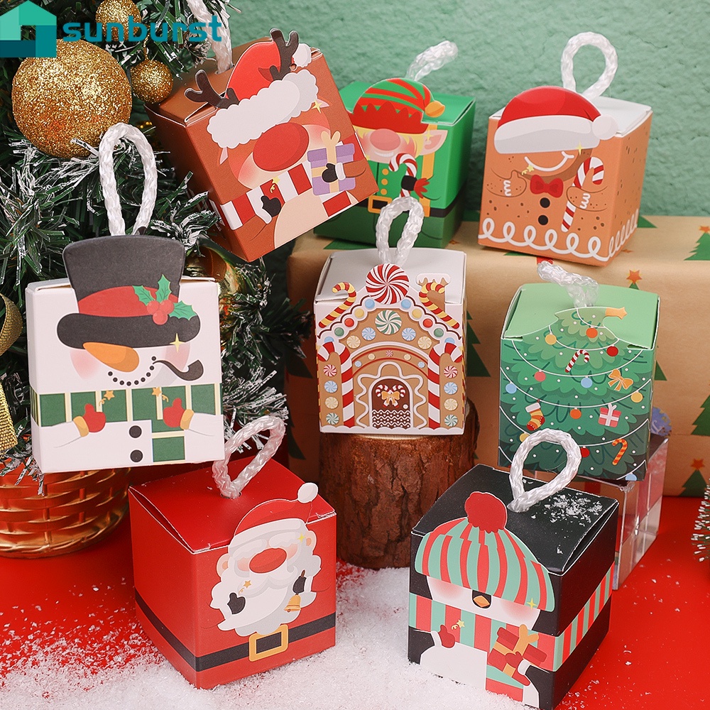 餅乾包裝盒掛飾/聖誕糖果餅乾卡通聖誕老人禮盒/聖誕樹派對裝飾品/家庭新年節日用品包裝袋