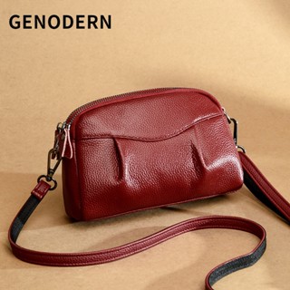 Genodern 真皮女包皮革手機包單肩斜挎包