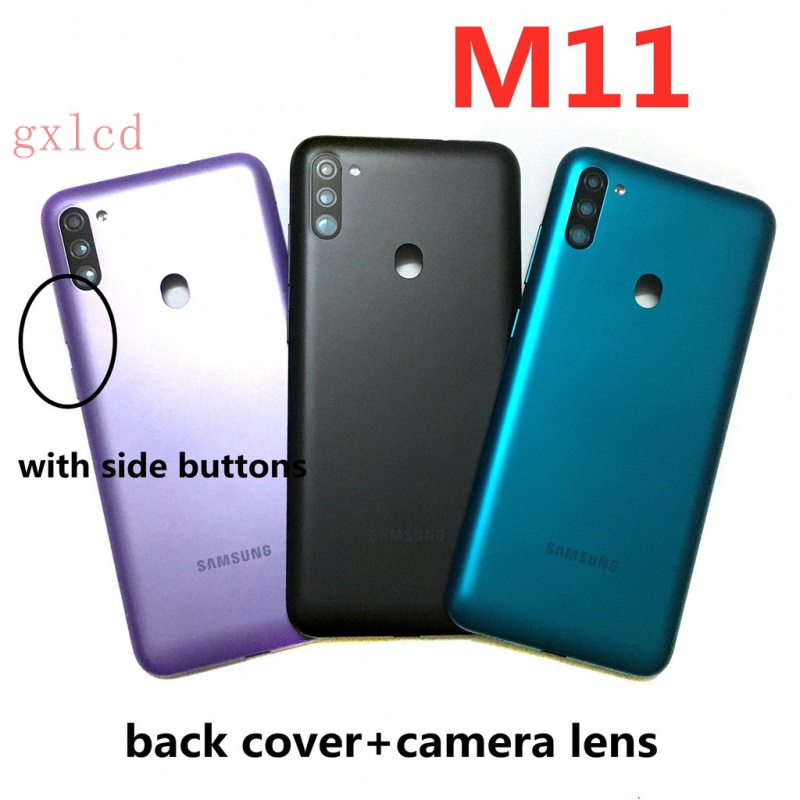SAMSUNG 三星 Galaxy M11 M115 手機殼框架電池後蓋後門相機鏡頭+側按鈕面板機箱蓋殼
