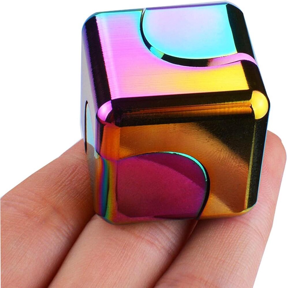 Fidget Cube Spinning Top 創新金屬辦公桌小工具辦公玩具小型焦慮和減壓玩具兒童和成人手指陀螺感官玩