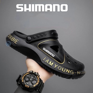 Shimano 2023新款釣魚涼鞋男士夏季戶外運動沙灘洞鞋男士防滑耐磨釣魚鞋