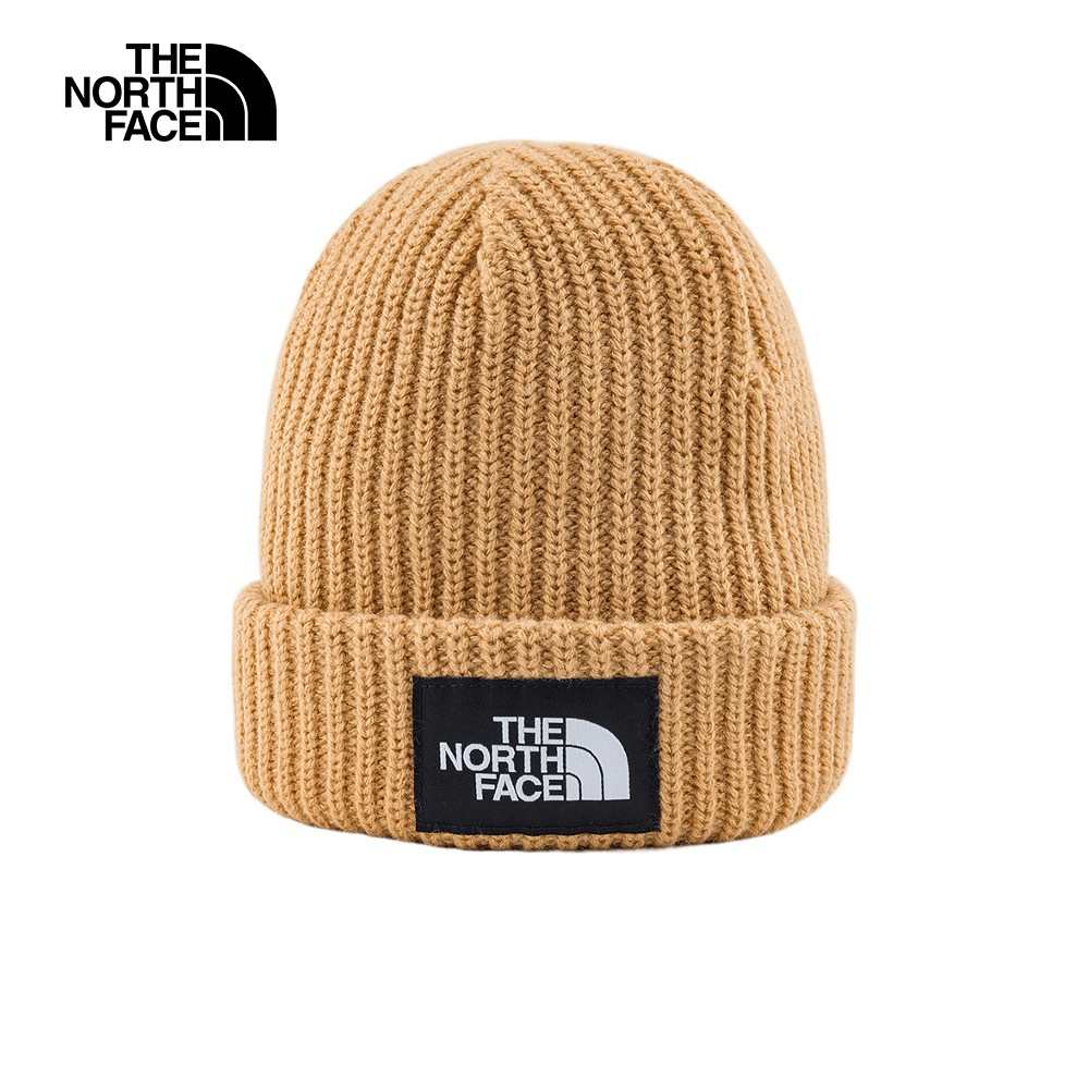The North Face北面兒童棕色舒適保暖LOGO布標毛帽｜7WG8I0J