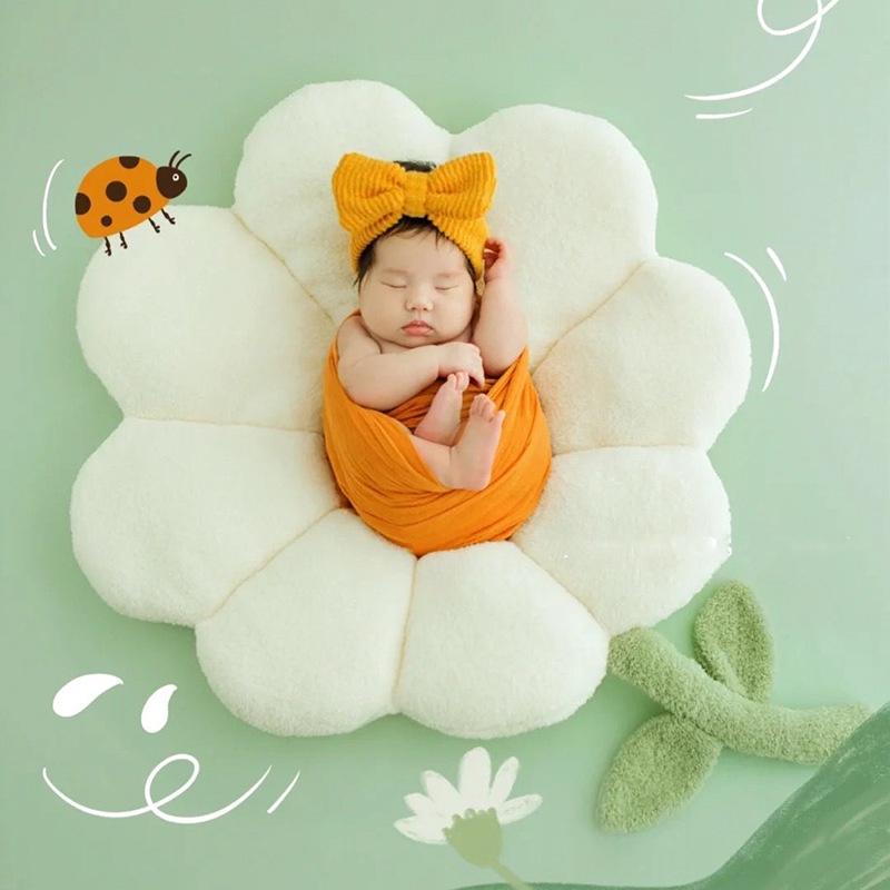 新生兒攝影道具 寶寶滿月照花朵造型枕 創意百天照影樓道具 新生兒拍照道具 寶寶拍照背景布 嬰兒拍照背景 寫真道具 造型服