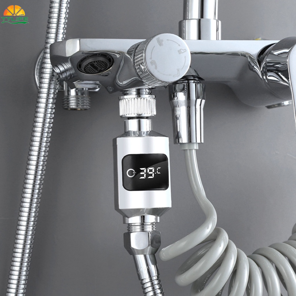Tt-life 浴室淋浴龍頭水溫計電力 LED 顯示 ABS 浴缸水溫監測器適用於家庭淋浴