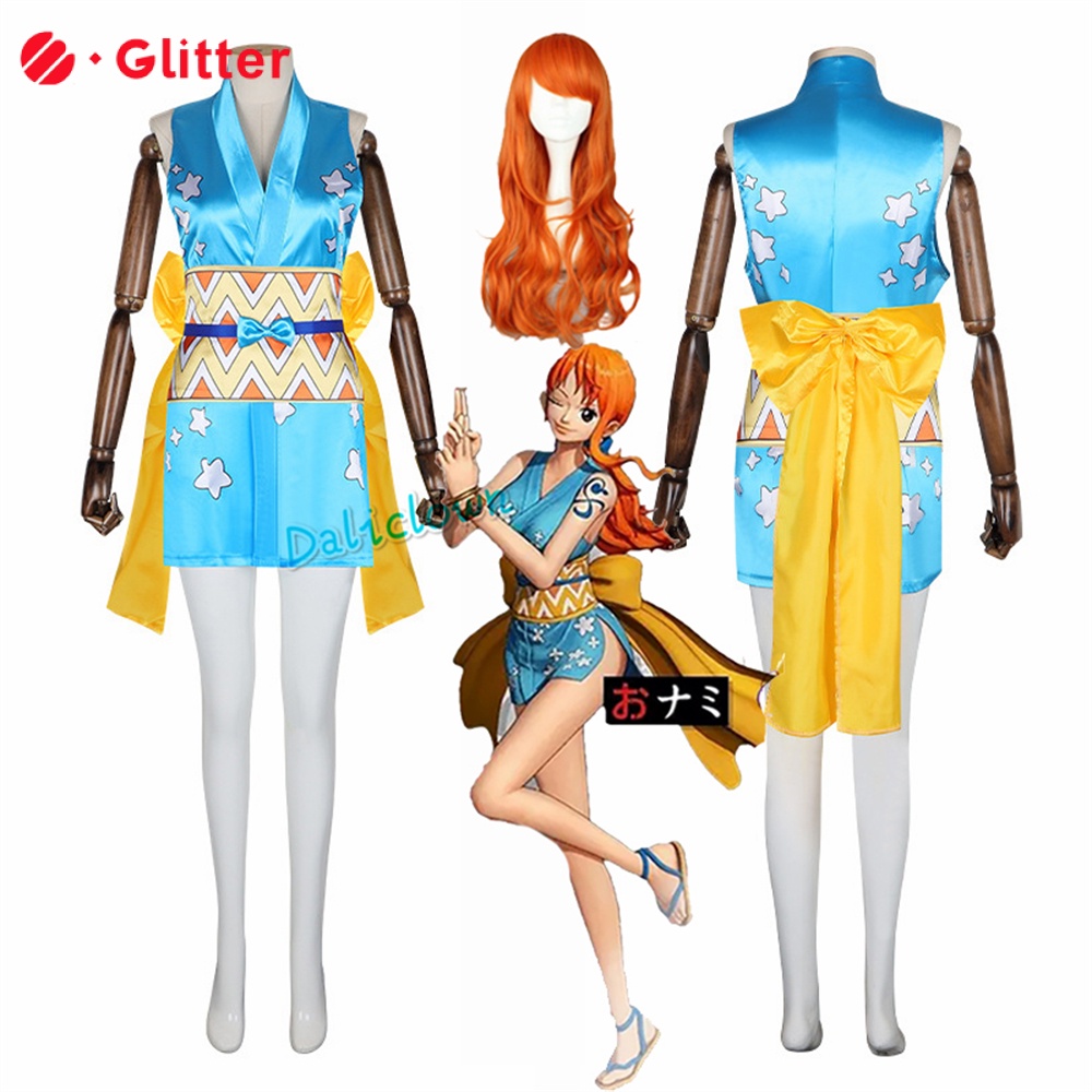日本動漫海賊王娜美裙子Nami和服 航海王女生衣服套裝 航海士cosplay角色扮演服裝