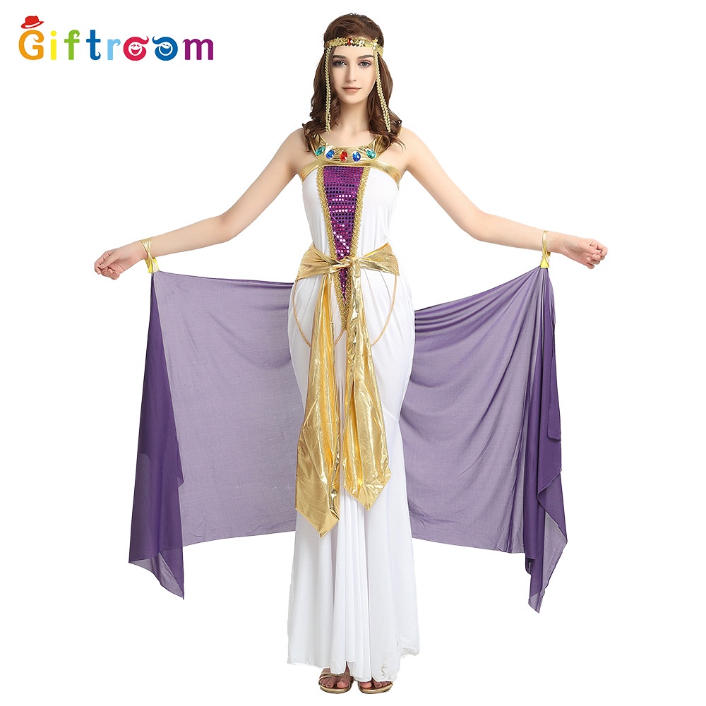 萬聖節派對服裝埃及法老豔后服紫色克利豔后舞臺表演服飾遊戲制服