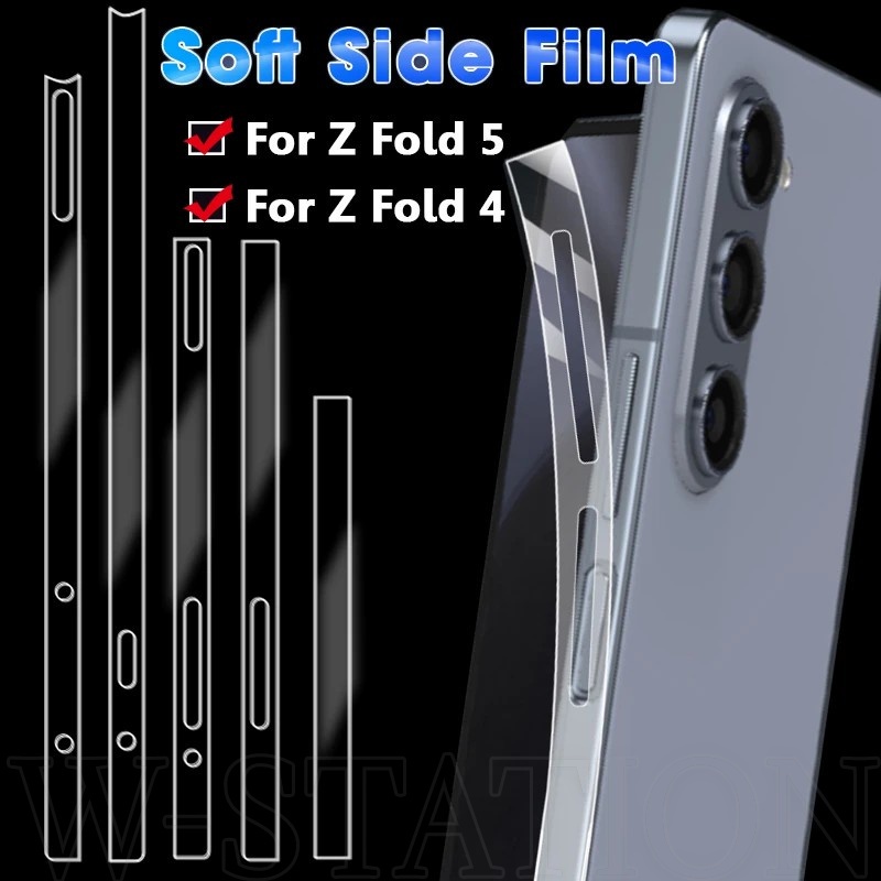 SAMSUNG 兼容三星 Galaxy Z Flip 5 4 Fold 5 4 防刮框保護膜/軟 TPU 手機側貼邊框膜