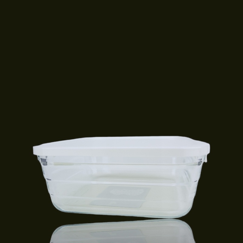 樂扣樂扣 P&amp;O 輕鬆蓋耐熱玻璃盒 方形 730ML 白色蓋 樂扣樂扣保鮮盒 耐熱玻璃保鮮盒 玻璃保鮮盒