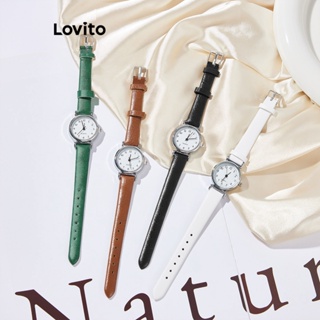 Lovito 女士休閒普通基本款石英手錶 L63AD288 (棕色/白色/綠色/黑色)