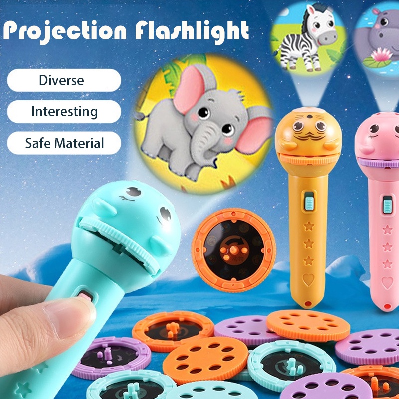 Jollybaby兒童發光投影手電筒自由圖案魔燈趣味互動遊戲親子玩俱生日