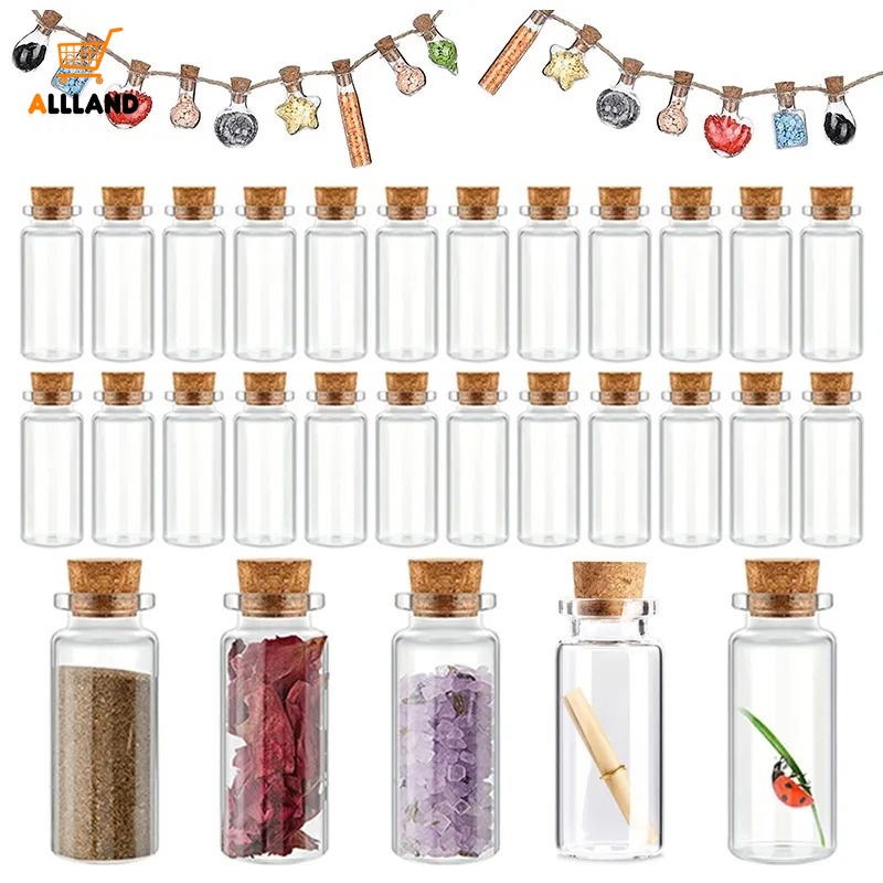 10 件裝迷你透明玻璃瓶帶軟木塞/空許願漂流瓶/DIY 可愛罐子小瓶禮物