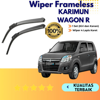 Suzuki Karimun Wagon R無框汽車雨刷一對2PCS左右無鋼圈玻璃雨刷前車雨刮片香蕉模型通用雨刮片