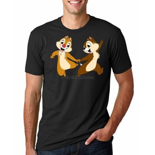夏季時尚純棉印花男士 T 恤 chip and dale 圖案 T 恤
