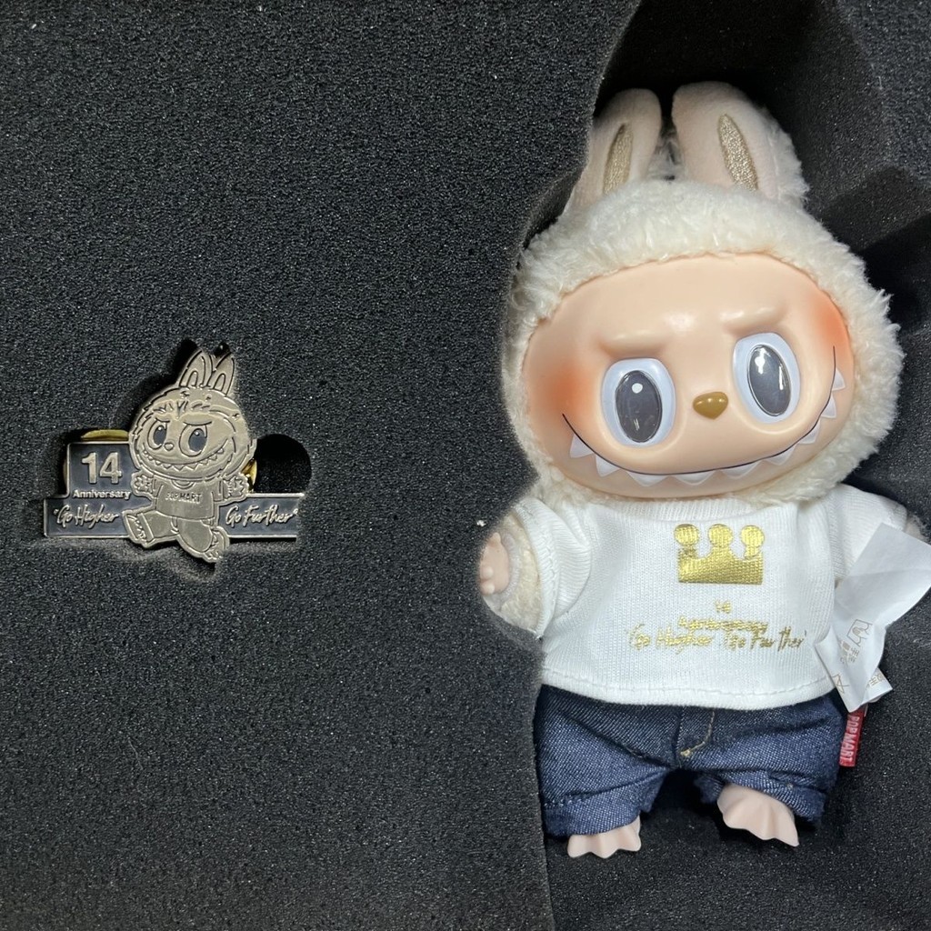 新品热卖 泡泡瑪特LABUBU搪膠玩偶公仔 14週年限量版 員工禮盒吊飾鑰匙扣禮物