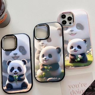 可愛熊貓相容手機殼適用於 IPhone 11 12 13 14 15 PRO MAX 6 7 6S 8 14 15 Pl
