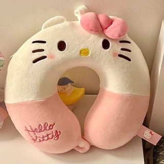 【網拍精選】kt貓毛絨玩具U形頸枕上課旅行辦公護頸睡枕卡通凱蒂貓U形午睡枕頭