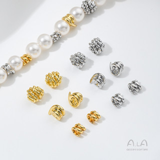 宏雲Hongyun-Ala新品-保色銅鍍18k真金彈簧珠扭線蝸牛珠編織球隔珠diy手工珍珠飾品配飾