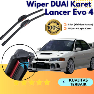 MITSUBISHI 三菱 Lancer Evo 4 無框雙橡膠雨刷 1套左右無鐵架橡膠玻璃刀片汽車摩托車擋風玻璃