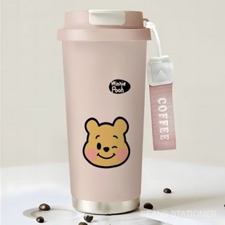 眨眼維尼水杯保溫杯高顔值學生水杯咖啡杯吸管杯防燙 316 雙飲杯保冷杯車載水杯高檔兒童水杯運動水杯不銹鋼可愛大容量便攜