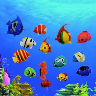 🚀臺灣出貨🚀魚缸裝潢造景漂浮模擬魚熱帶模型塑膠假魚新款