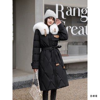 臺灣出貨免運💥韓國零下-10度保暖加厚羽絨棉外套 棉服女中長版2025新款冬季新款時尚大毛領修身顯瘦氣質過膝棉衣外套潮