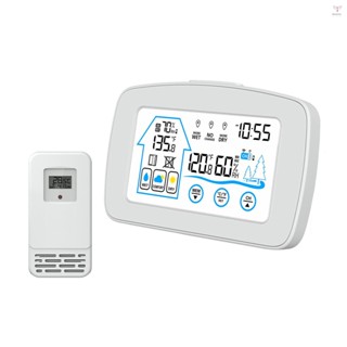 帶時間背光的室內和室外濕度計溫度計 LCD 顯示臺電子溫度濕度計,適用於家庭溫室地窖