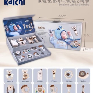 凱馳寶寶禮盒01歲嬰兒搖鈴安撫早教玩具套裝滿月百天見面禮Kaichi新生兒盒01歲寶寶響鈴安全20250204