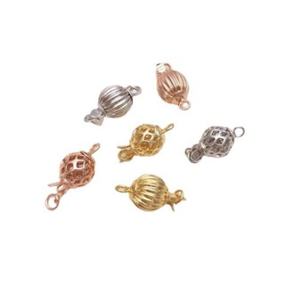 宏雲Hongyun-Ala新品-真空保色電鍍18k真金白金色珍珠項鍊燈籠扣手工diy毛衣鏈插扣配件