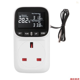 數字控制器預設加熱插座魚冷卻高精度顯示doc觸摸定時器恆溫器溫度開關水箱智慧螢幕110 V 15 A溫度