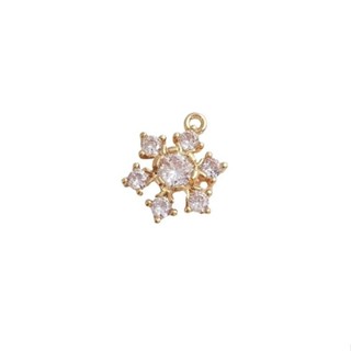 宏雲Hongyun-Ala新品-鋯石雪花吊墜14k包金保色手工diy手鍊掛件項煉鎖骨鏈首飾品吊飾