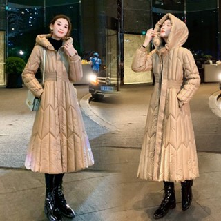 中長款棉服 羽絨棉服 女 2024新款 洋氣 冬天 長款 潮ins 冬季 棉襖 外套 女 中長款棉衣 收腰 紅色棉衣