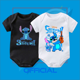 Katun 嬰兒衣服套頭衫嬰兒 STITCH LILO 卡通迪士尼嬰兒套頭衫角色兒童品牌嬰兒套頭衫男孩女孩緊身連衣褲連身