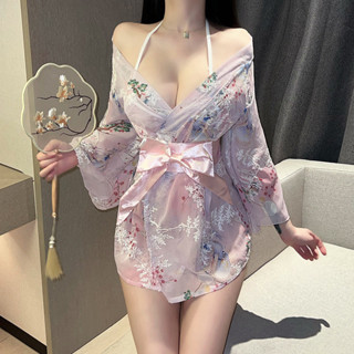 新款情趣內衣套裝日式櫻花和服性感睡衣甜美蝴蝶結浴袍套裝