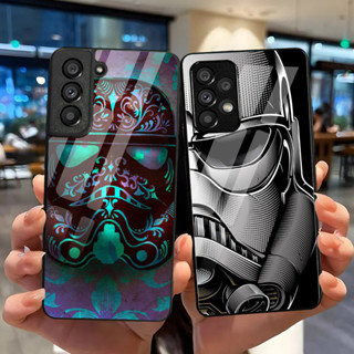 SAMSUNG 星球大戰頭盔鋼化玻璃手機殼適用於三星S9 Plus S10 S10e S20 FE S20 Plus S