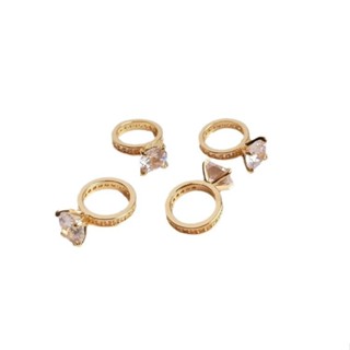 宏雲Hongyun-Ala新品-保色14k包金鑲嵌鋯石戒指吊墜手工diy克拉鑽戒指環項鍊鎖骨鏈掛件