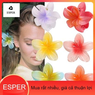 瓷花髮夾,夏威夷風七彩花髮夾(8cm)-esper