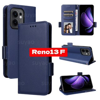 適用於 Oppo Reno13F 13F 5G 2025 手機殼翻蓋拉鍊皮革錢包卡槽外殼 Reno 13 F 12 Pr
