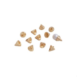 宏雲Hongyun-Ala新品-14K包金保色半孔珠吊墜託水晶珍珠錐形吊珠託手工diy鎖骨項鍊配件
