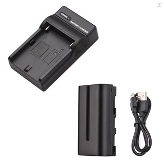 Toyutw)np-f550/ NP-F570 相機電池和充電器套件 1PC 7.2V 2600mAh 大型可充電電池,