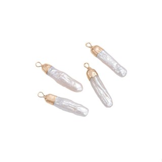 宏雲Hongyun-Ala新品-天然淡水珍珠巴羅克長條牙籤珠小銀條吊墜手工diy項鍊耳環掛吊飾